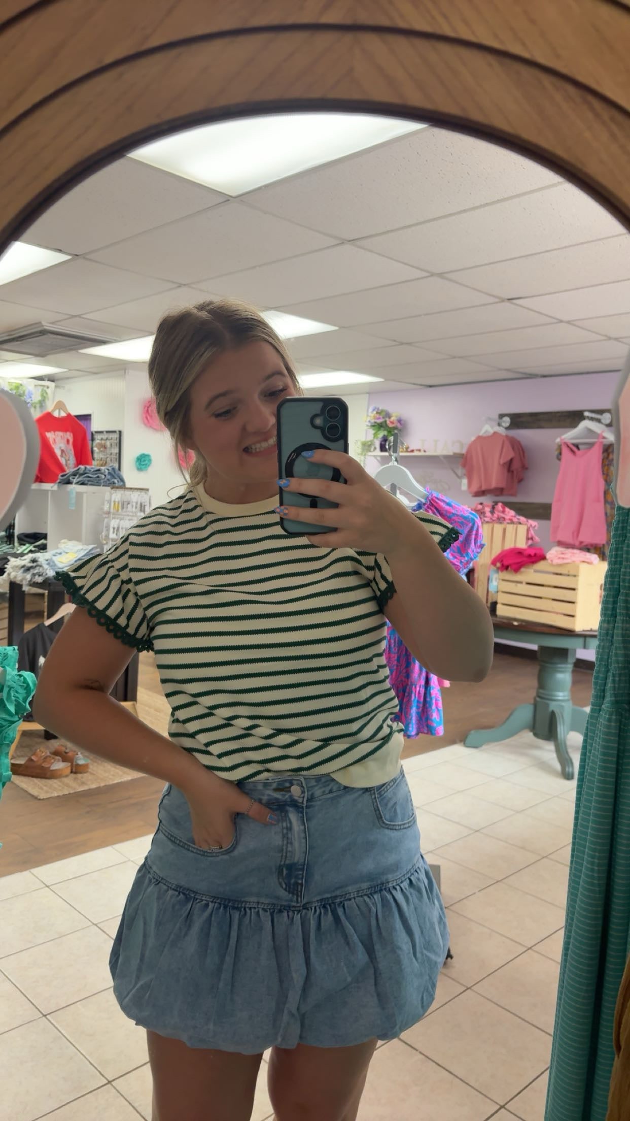 Emerald Coast Ruffle Sleeve Knit Tee