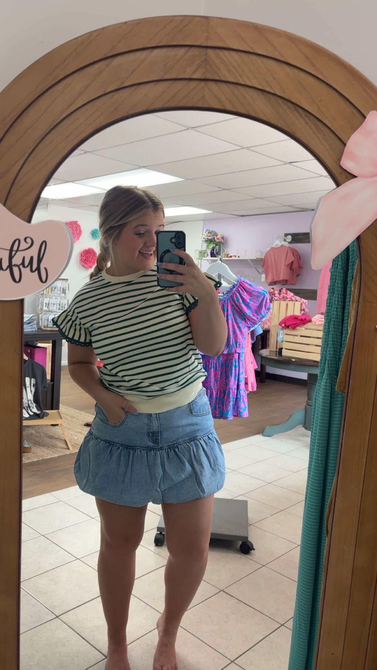 Emerald Coast Ruffle Sleeve Knit Tee