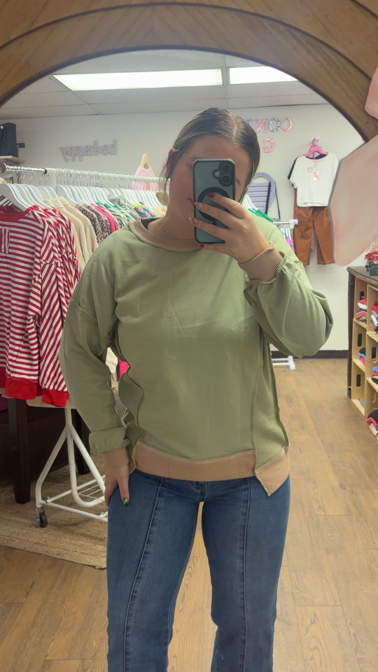 Smoked Green Texture Top