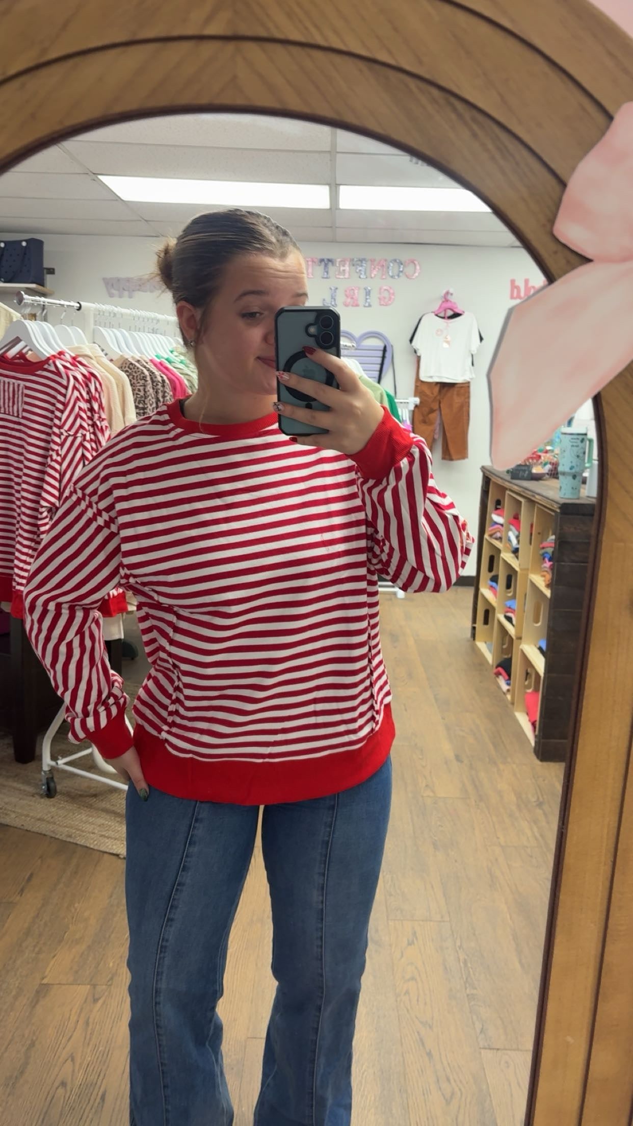 Red & White Stripe Pullover