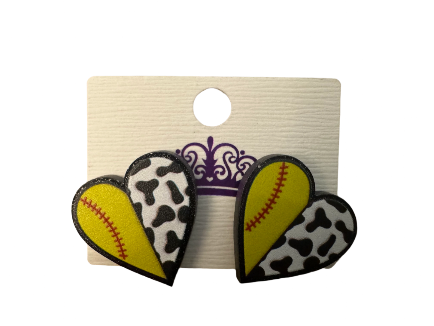 Softball Heart Earrings