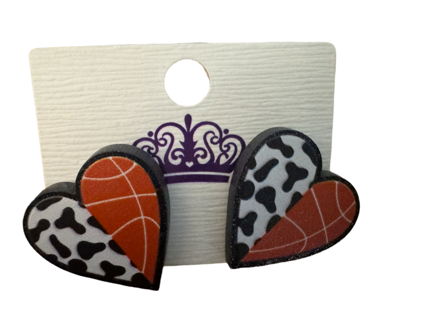 Basketball Heart Earrings