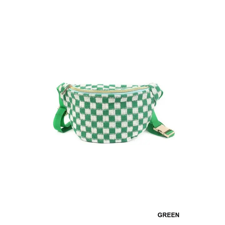 Green Checkered Cross Body