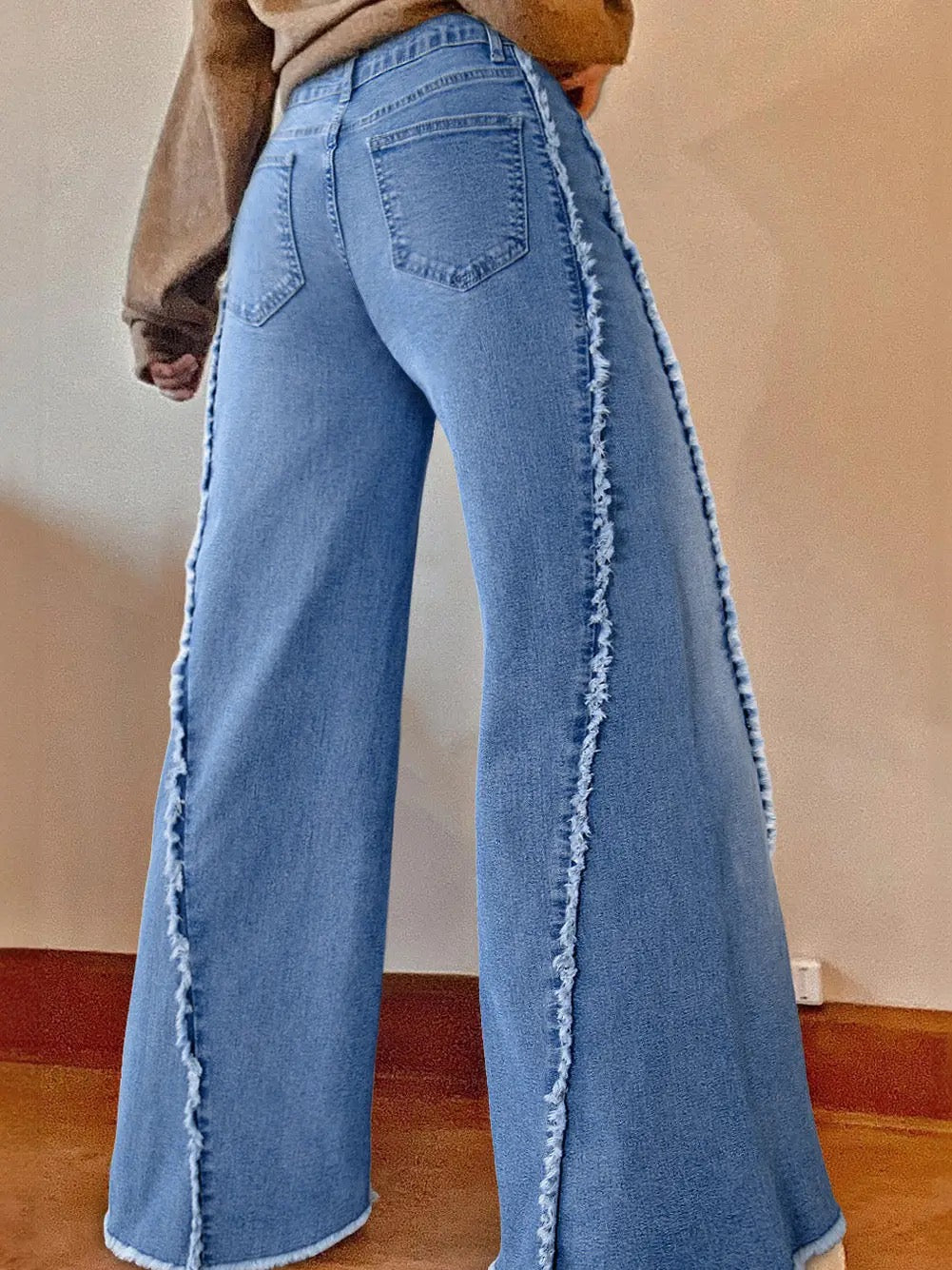 Vintage Raw Hem Flare Jeans