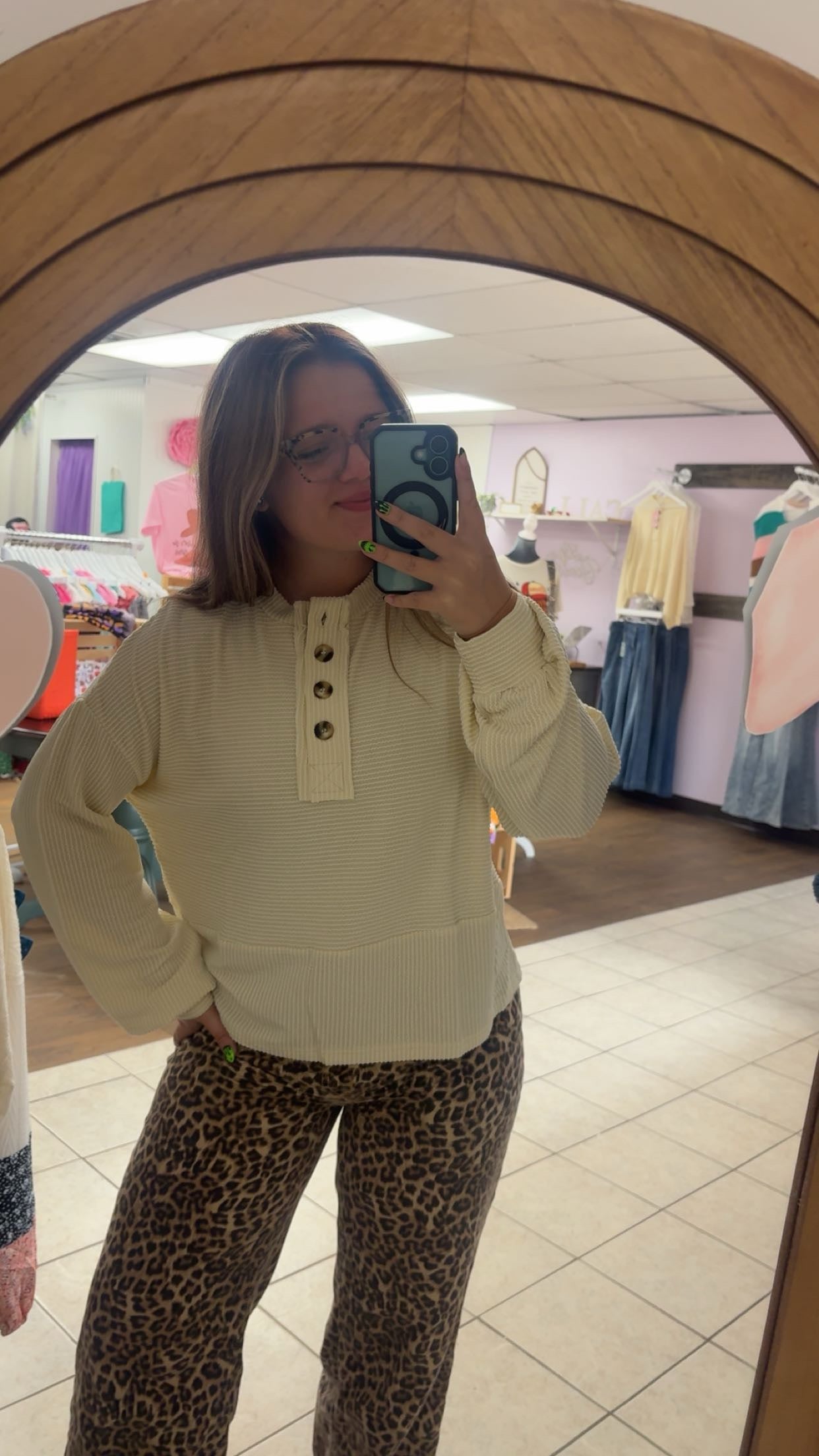 Light Tan Ribbed Pullover