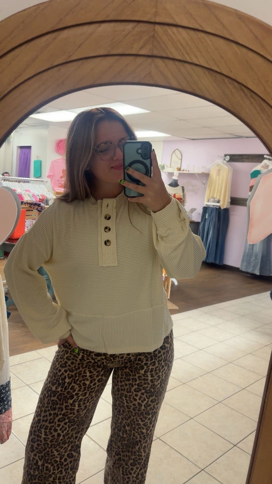 Light Tan Ribbed Pullover