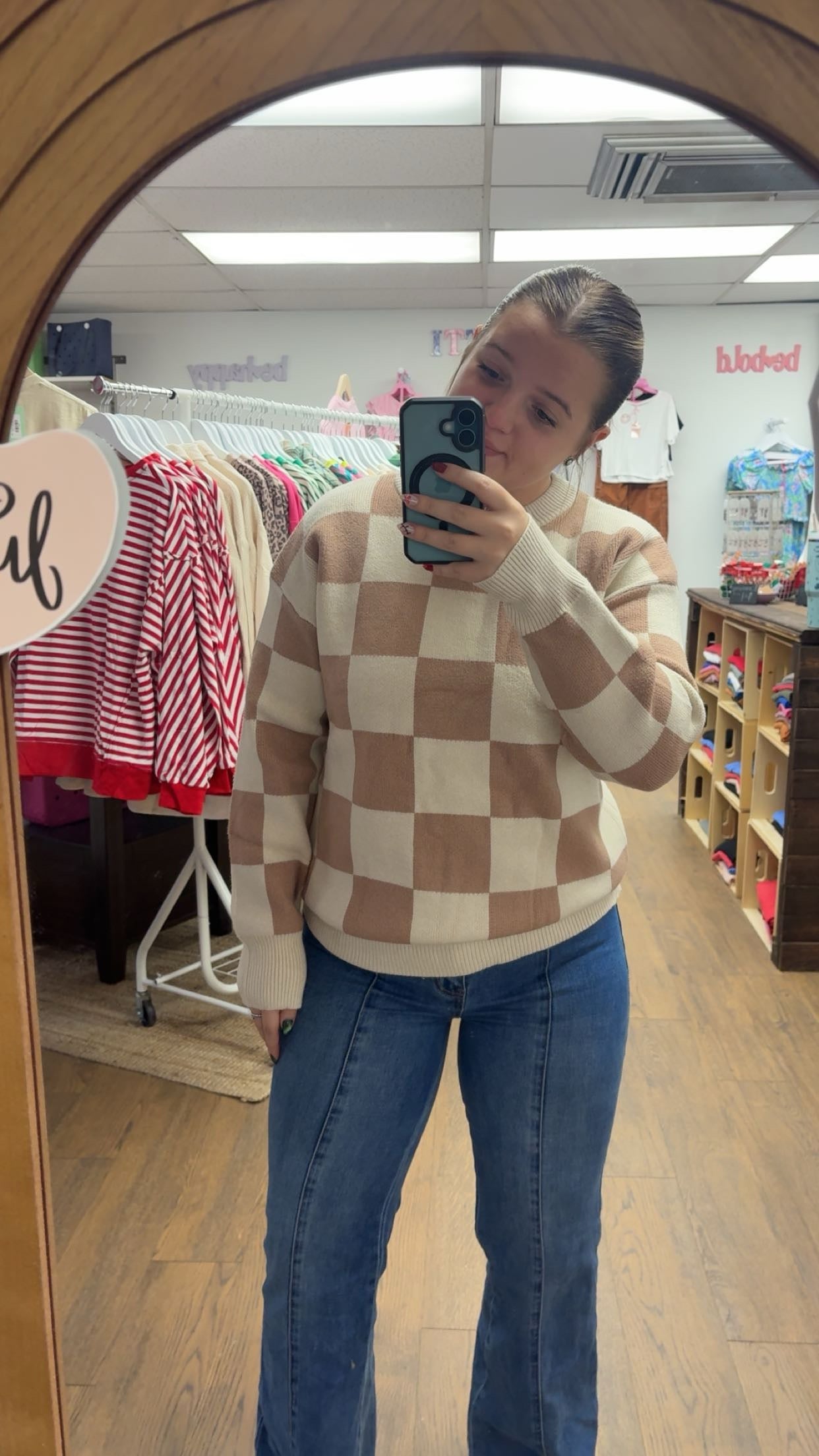 Brown & Oatmeal Block Sweater