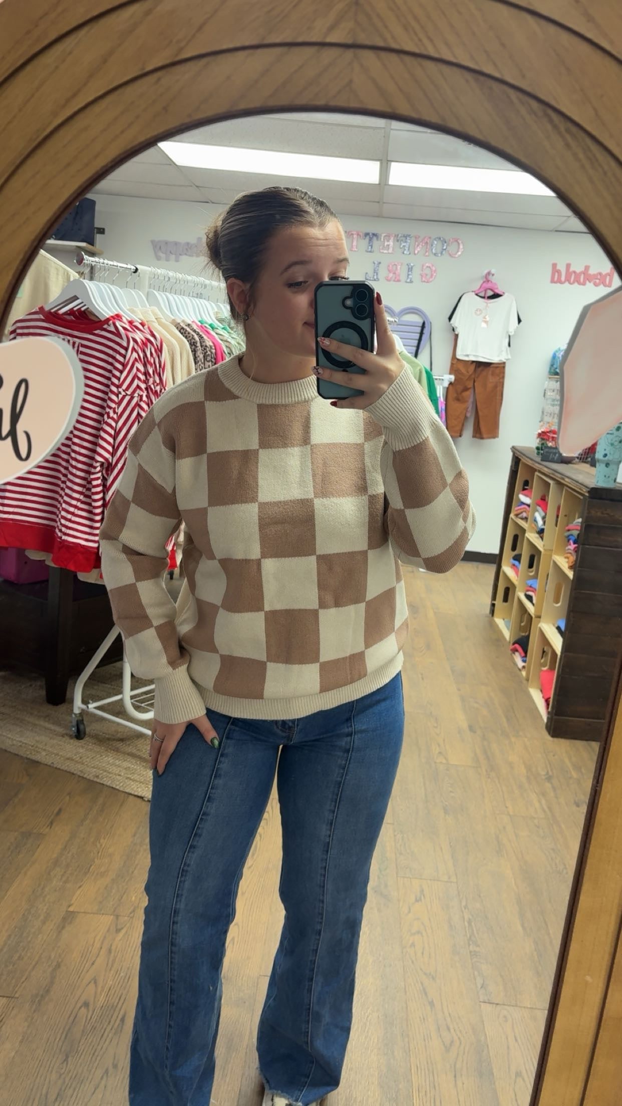 Brown & Oatmeal Block Sweater