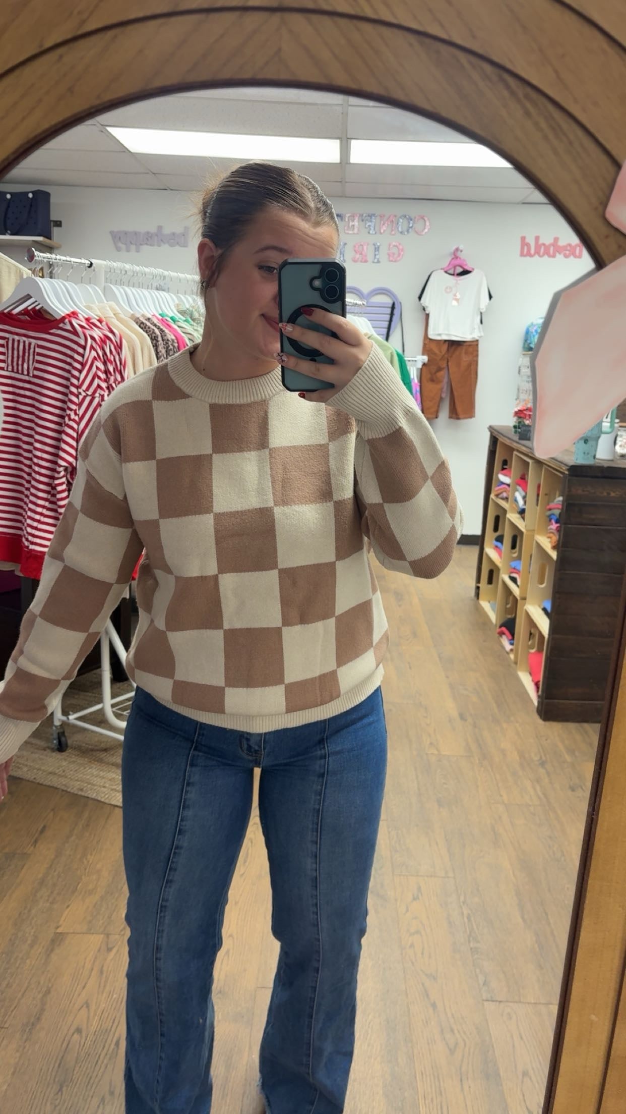 Brown & Oatmeal Block Sweater