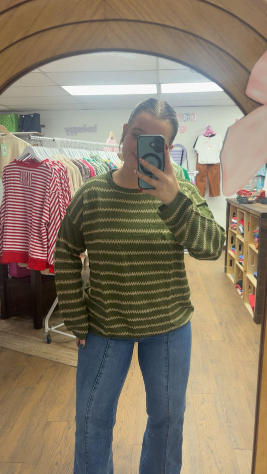 Green Contrast Sweater