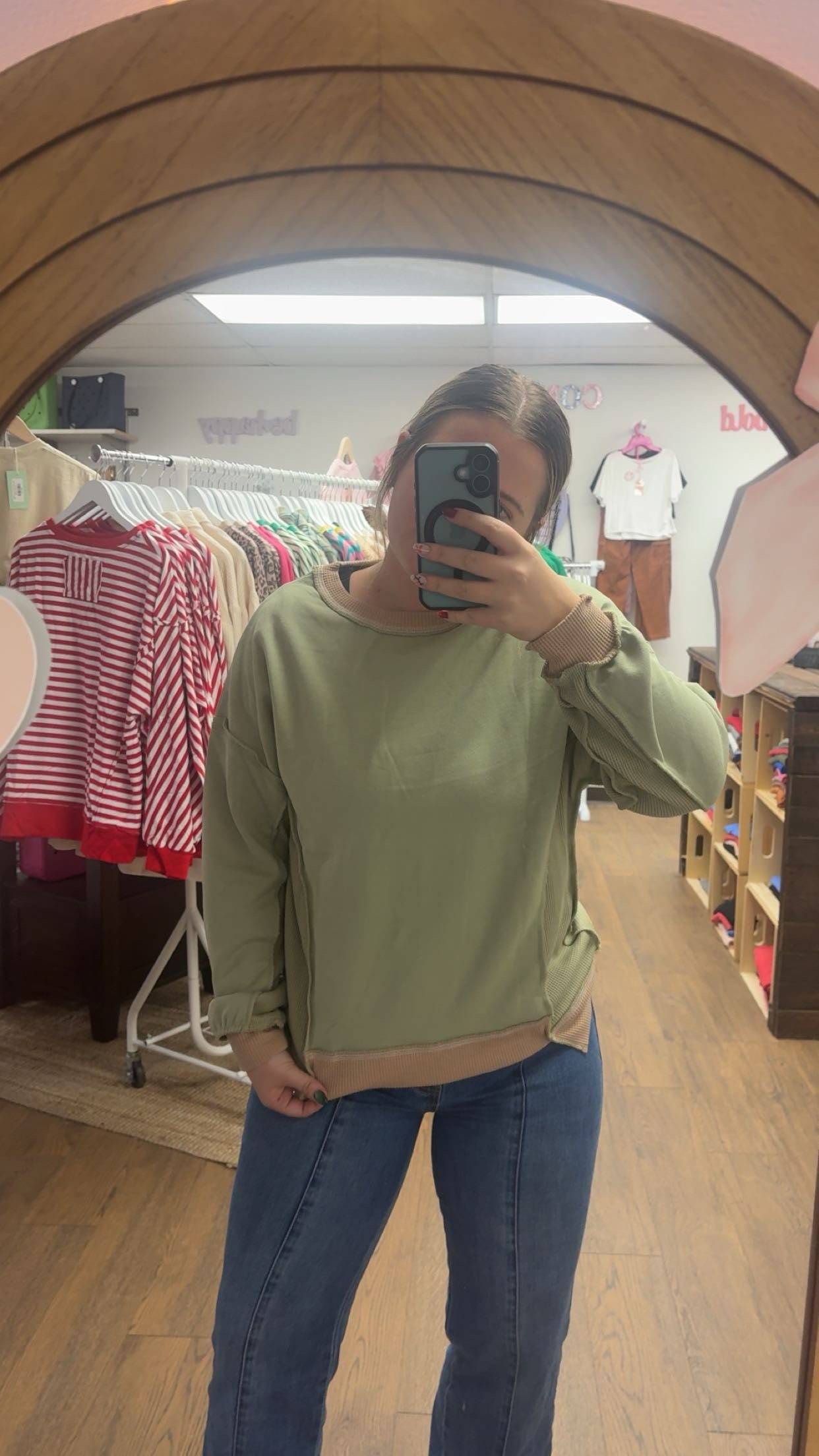 Smoked Green Texture Top