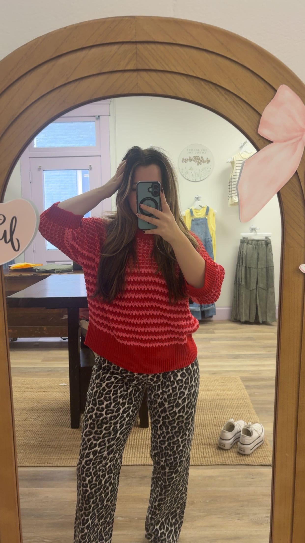 Red & Pink Knit Top