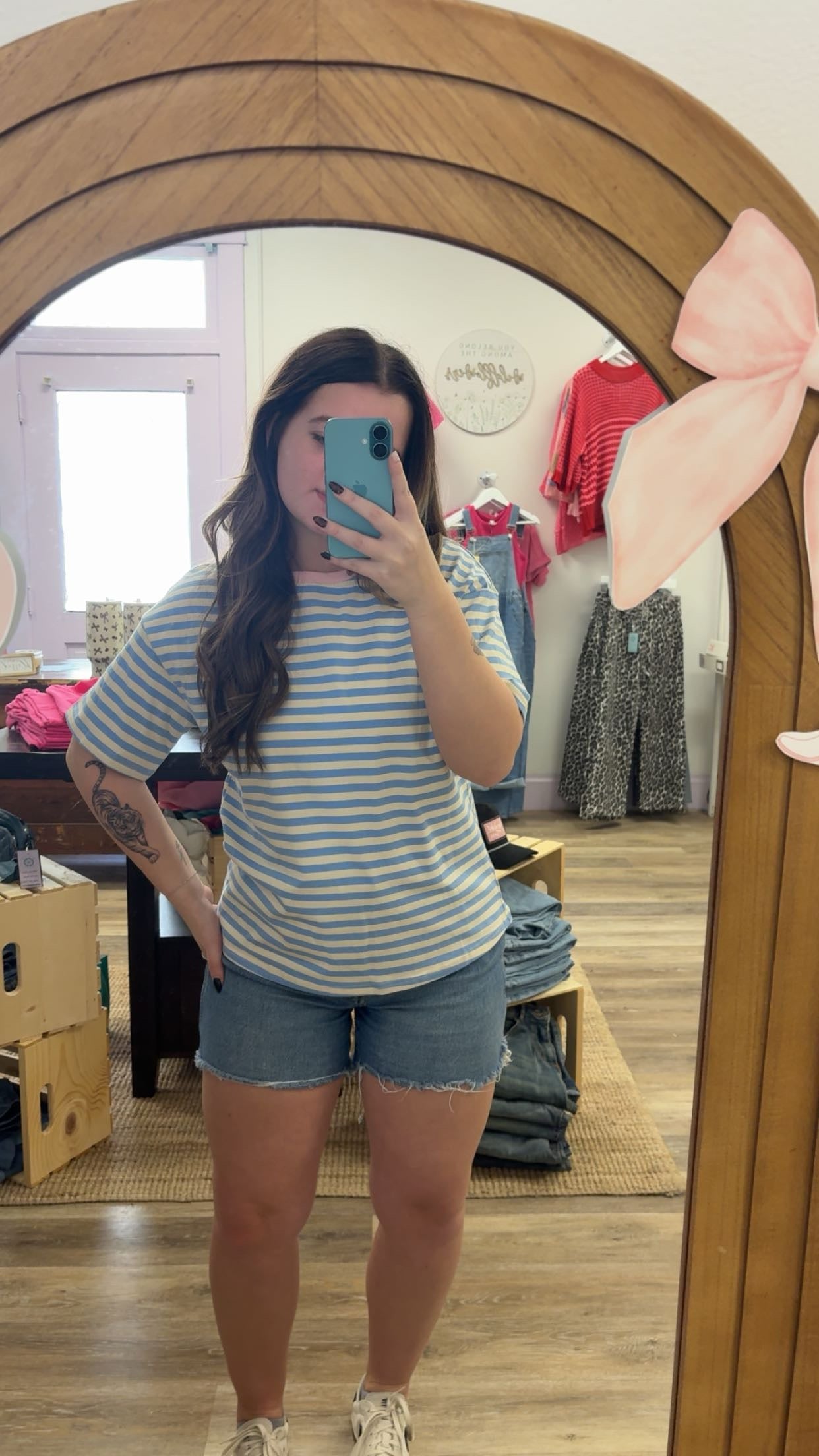Blue Stripe Contrast Spring Top