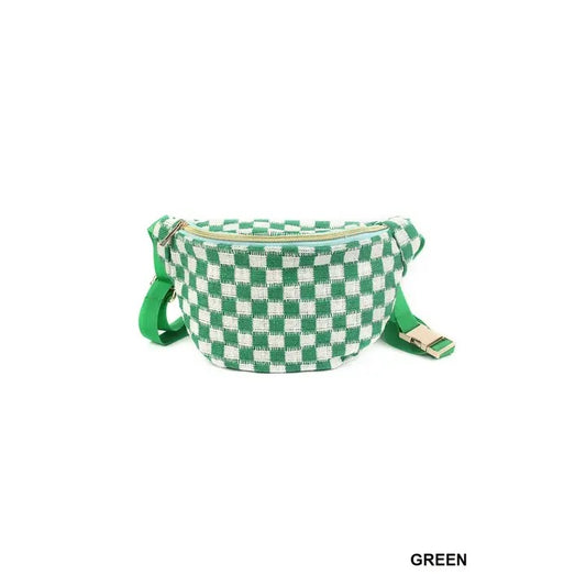 Green Checkered Cross Body