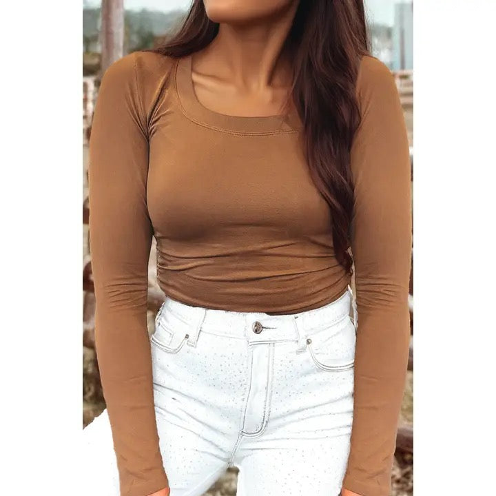 Fitted Chestnut Long Sleeve