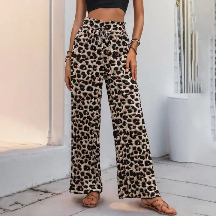 Leopard WideLeg Dress Pants