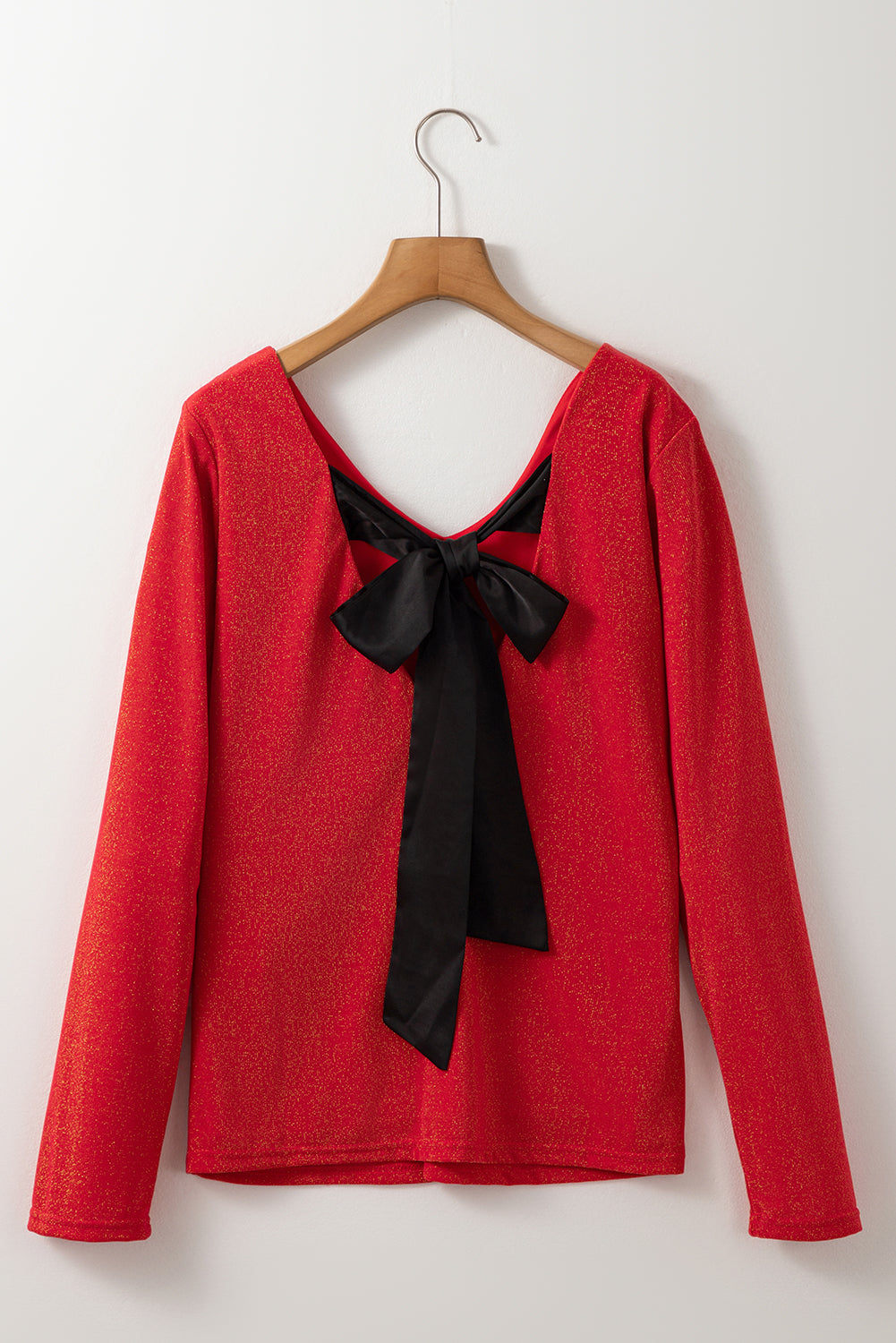 Crimson Glow Bowknot Top