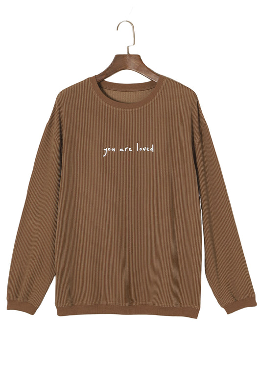 "You Are Loved" Warm Wishes Corduroy Sweatshirt