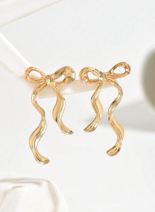 Golden Grace Bow Earrings