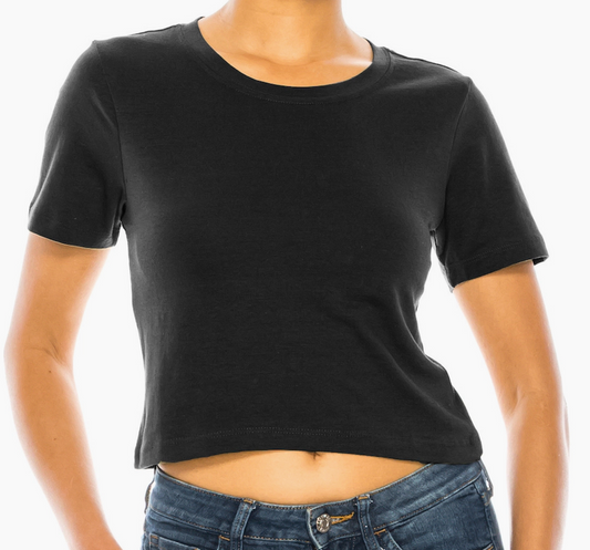 Daily Black Crop Tee