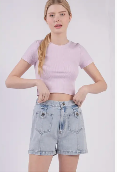 Indigo Revival High-Rise Shorts