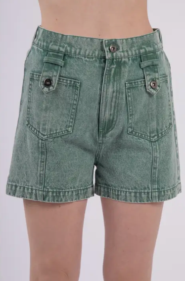 Emerald Retro High-Waist Shorts