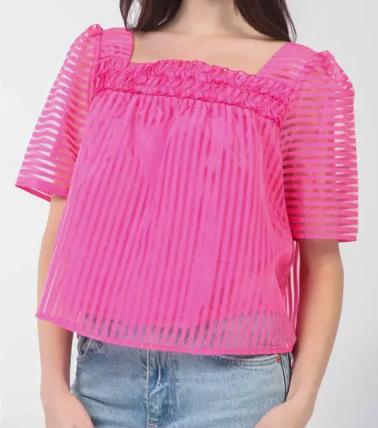 Flirty Fuchsia Puff Sleeve Top