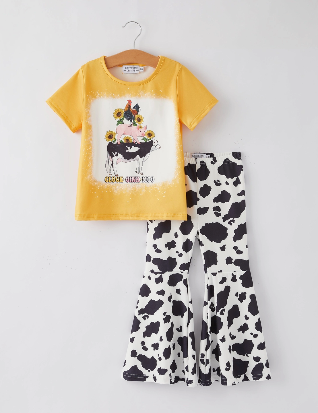 Cluck, Oink, Moo Bell Bottom Set